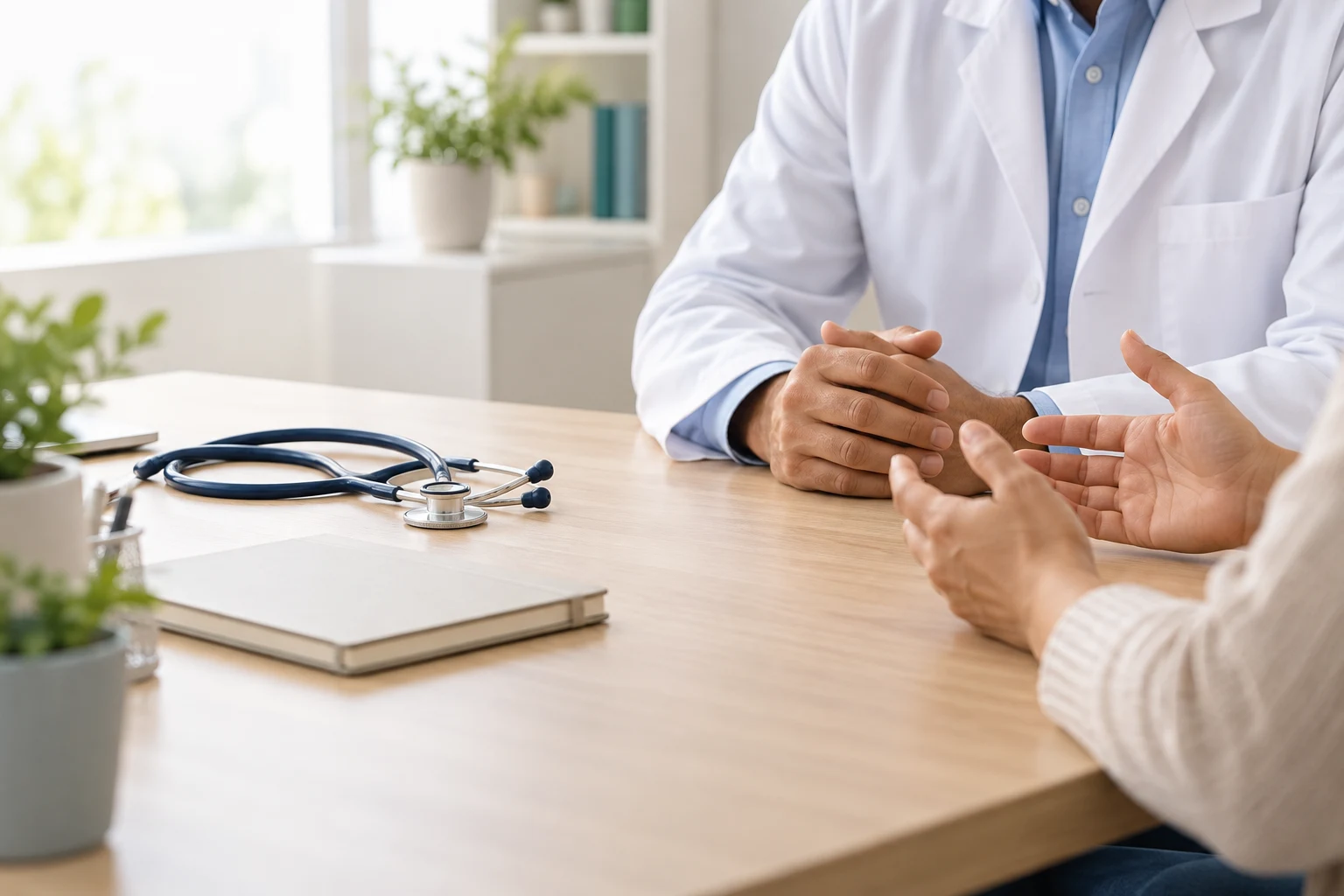 Imagen ilustrativa de una conversación entre un médico y un paciente